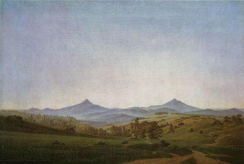 Caspar David Friedrich Bohmische Landschaft mit dem Milleschauer Spain oil painting art